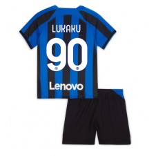 Inter Milan Romelu Lukaku #90 Hjemmedraktsett Barn 2022-23 Kortermet (+ korte bukser)